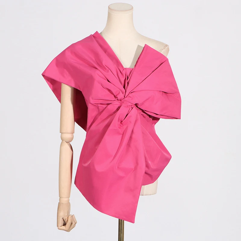 Title 11, Womens top featuring a pure color, asymmetric ...