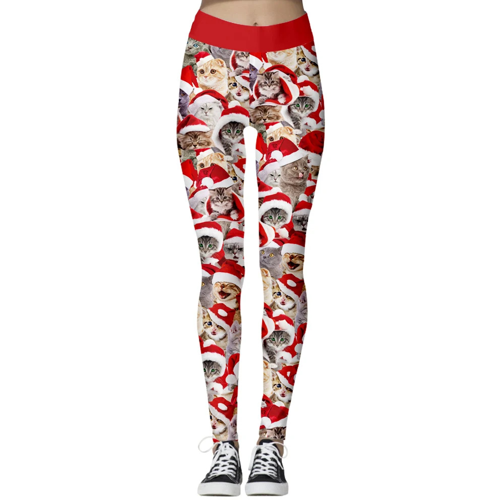 Damen Stretch Leggings mit digitalem Weihnachtsdruck Bequeme und festliche Weihnachtshose für Frauen, perfekt für die Feiertage und kalte Tage. — foto 12