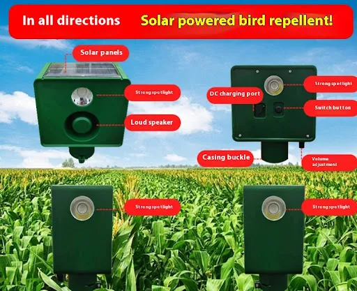 Title 2, Solar Powered Wild Boar Deterrent with High Vol...
