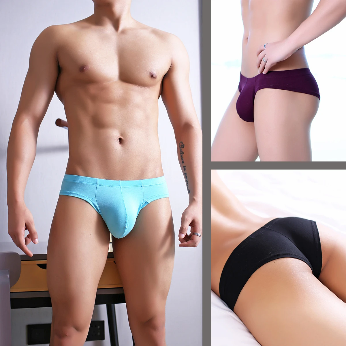 Cueca masculina modal lisa de cintura baixa. Conforto e estilo para o dia a dia. Tecido macio e leve. Ideal para o seu conforto. — foto 11