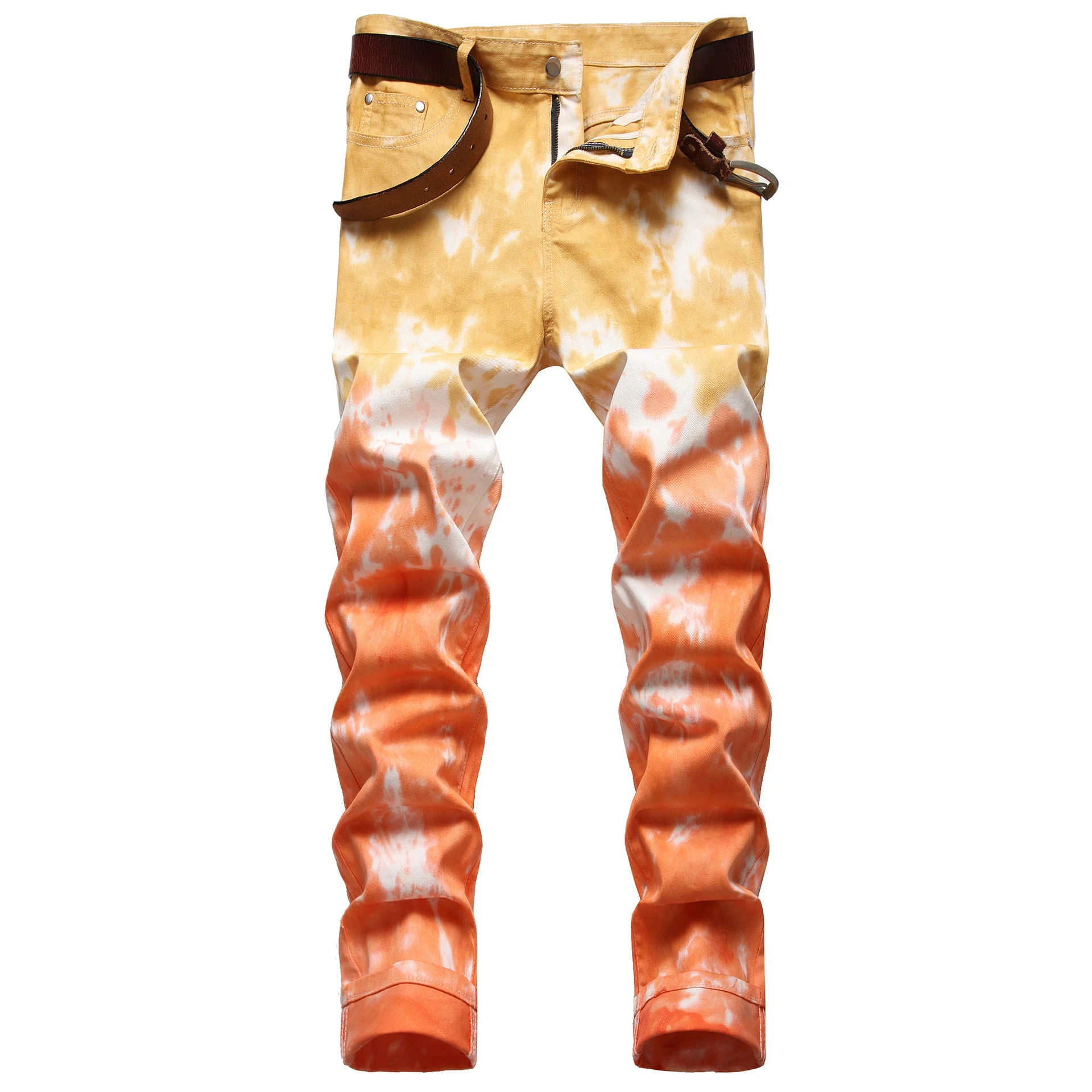 Colorful Binfen Stretch Small Straight-leg Jeans offer a comfortable fit with a modern style, perfect for everyday wear — photo 3