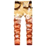 Colorful Binfen Stretch Small Straight-leg Jeans offer a comfortable fit with a modern style, perfect for everyday wear — photo 3