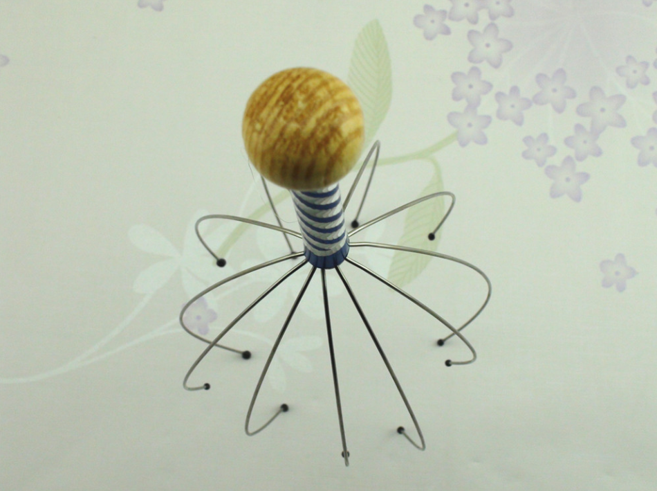 Massageador de Couro Cabeludo Polvo Hair Raising Alívio Manual da Tensão e Relaxamento Massageador de Cabeça e Agarrador para Massagem — foto 4