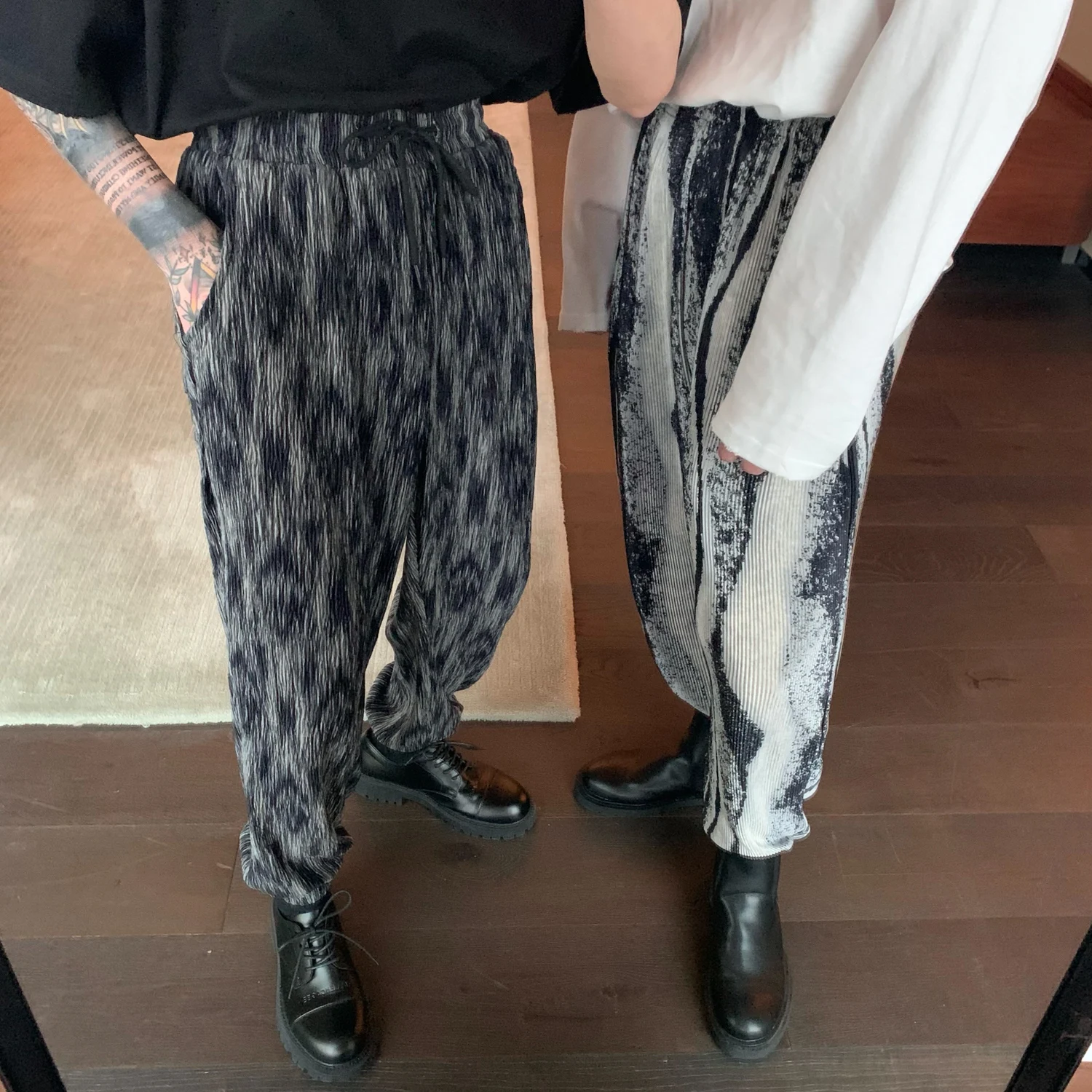 Pantalones Casuales Holgados de Primavera para Hombre Diseño Drapería Pierna Ancha Estilo Coreano, Cómodos y Elegantes — foto 5