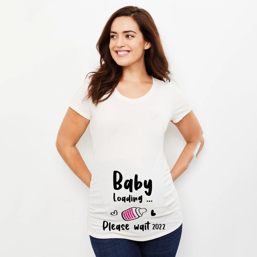 Fashion Loose Print Maternity Dress Print Short Sleeve — photo 1