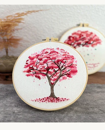 Title 11, New English Beginner Embroidery Kit Tree Hangin...