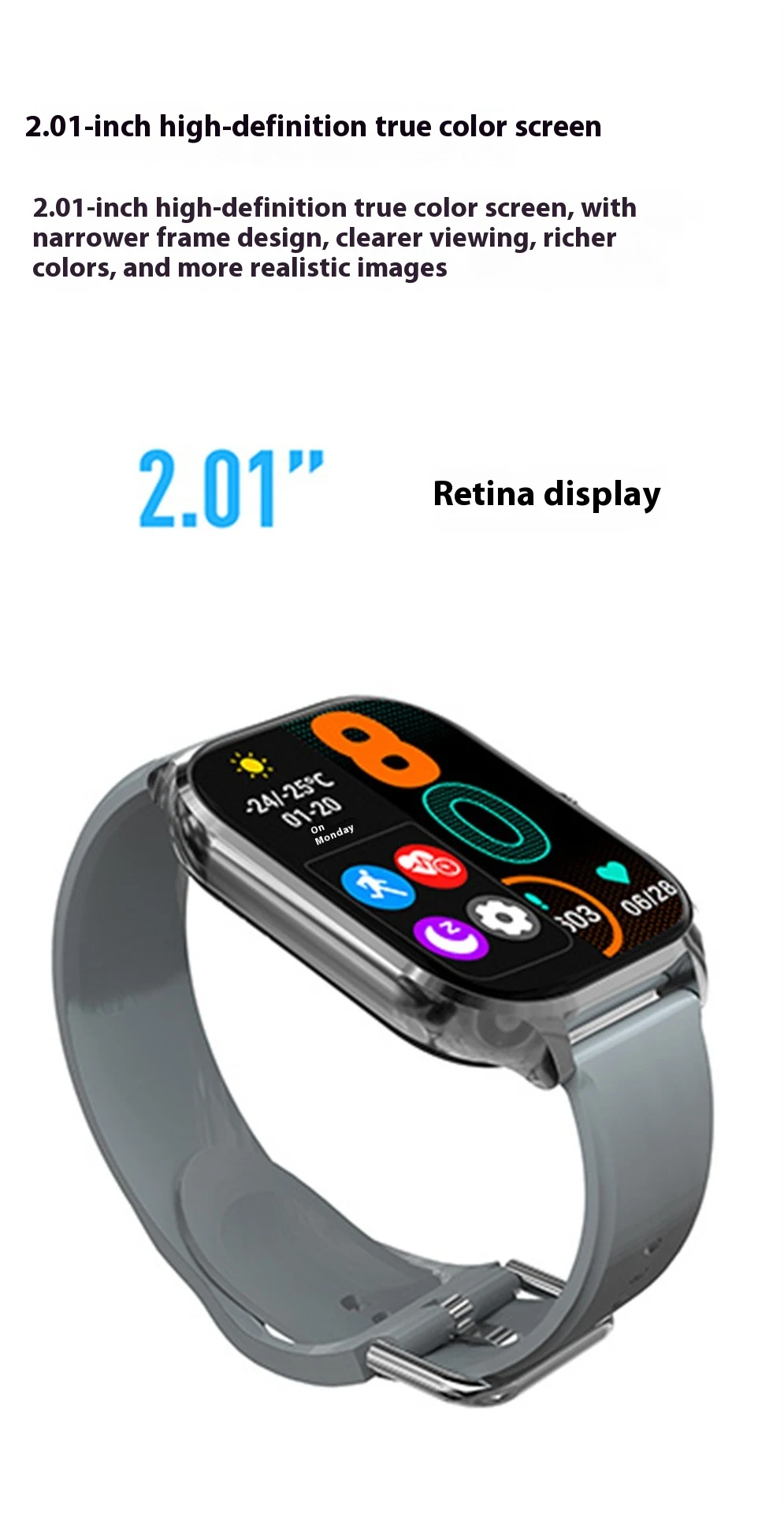 Title 3, H9 Smartwatch com Chamada Bluetooth, Ilha Intel...