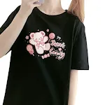 T-shirt da donna in cotone taglie forti, girocollo, maniche corte, perfetto per un comfort quotidiano e versatile. — foto 1