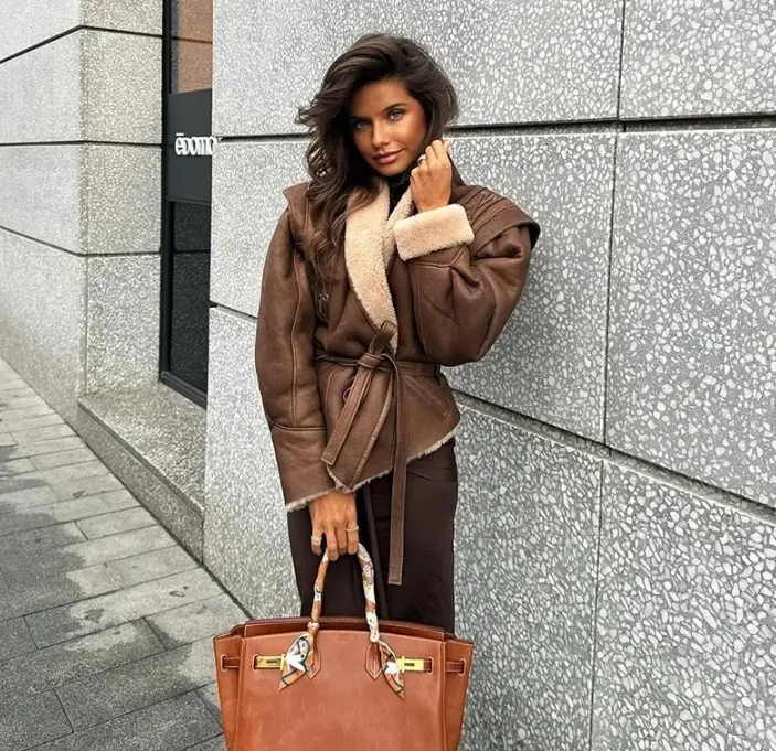 Title 4, European and American Womens Clothing Suede Ja...