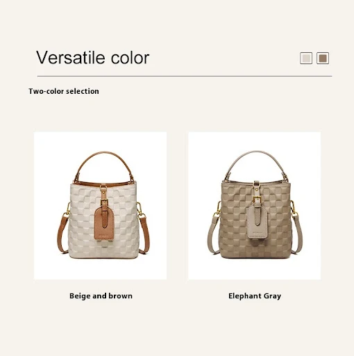 Title 17, Bolsa transversal de couro de vaca com design d...