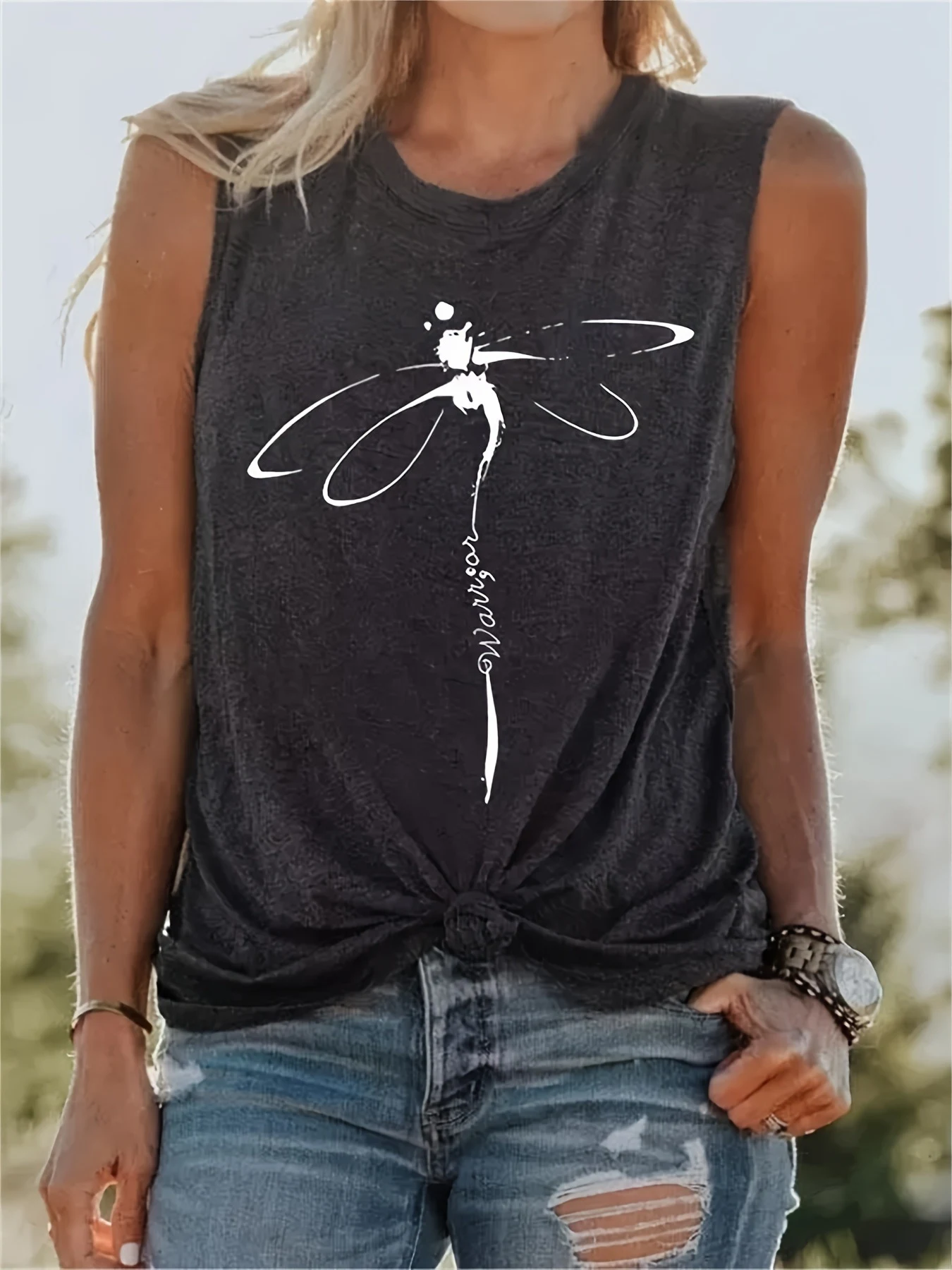 Title 3, Womens Printed Sleeveless T-shirt