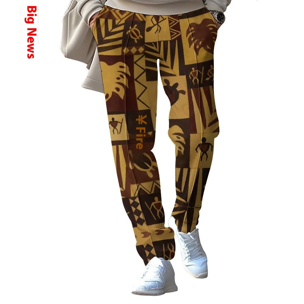 Herren Casual Hose mit 3D-Druck, lockerer gerader Bein Schnitt, Spleiß Design, bequemer moderner Stil für jeden Tag. — foto 13