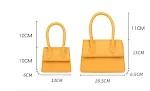 Bolsa pequena feminina nova moda a tiracolo simples amarela design côncavo mini bolsa bolsa de mão compacta e estilosa — foto 2