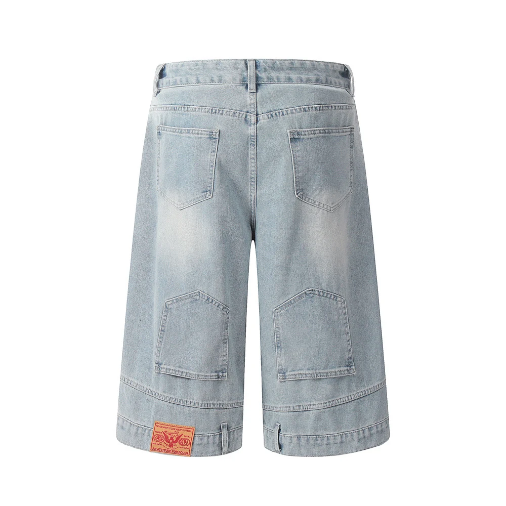 Denim shorts voor heren, fashion werkkleding, comfortabel en duurzaam, ideaal voor werk en vrije tijd, stijlvol en praktisch. — foto 4