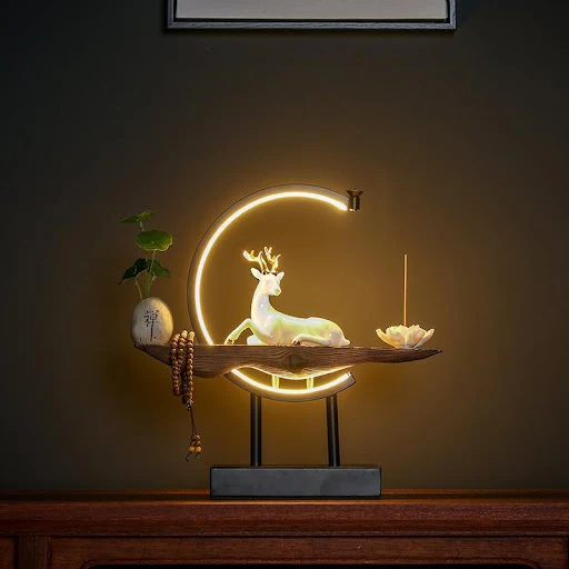 Title 1, White Porcelain Deer Light Ring for Living Room...