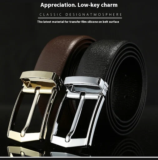 Title 2, Mens First Layer Cowhide Simplicity Pin Buckle...