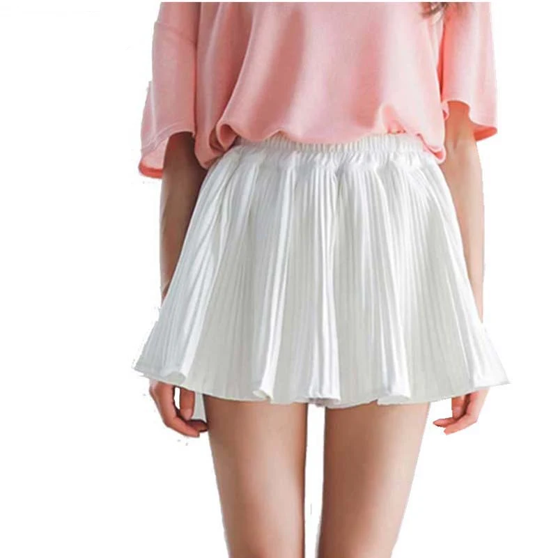 Veelzijdige A-lijn plissé rokbroek met puff effect, halflang. Comfortabele en stijlvolle keuze voor een chique en moeiteloze outfit. — foto 1