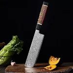Octagonal Resin Honeycomb Handle Kitchen Knife with Sharp High Hardness Damascus Steel. Experience precision cutting and — photo 3