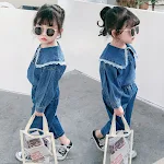 Conjunto Jeans Infantil Primavera com Renda Duas Peças Tendência Conforto e Estilo para Crianças Design Moderno Ideal para Meninas e Meninos — foto 6