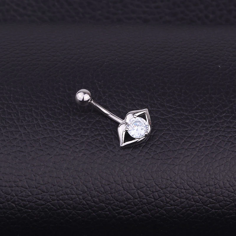 Wishebay Pearcing Jewelry Piercing Acero inoxidable Circón Cirón Sexy Lips Belly Button Umbili europeo y americano Umbili — foto 2