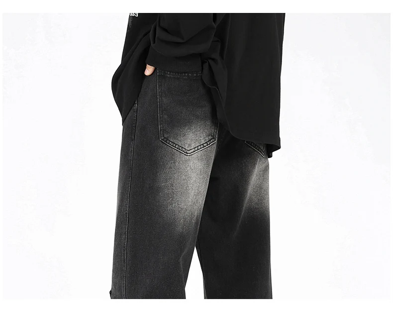 Title 10, Calças jeans masculinas retrô com patchwork e m...