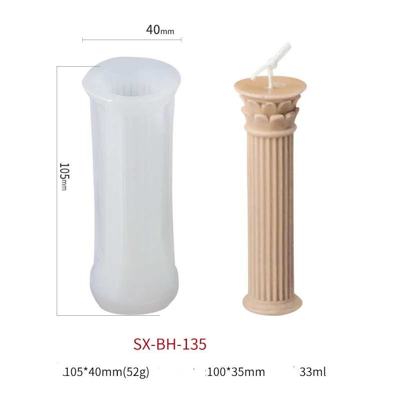 Title 2, Roman Column Scented Candle Mold for creating e...