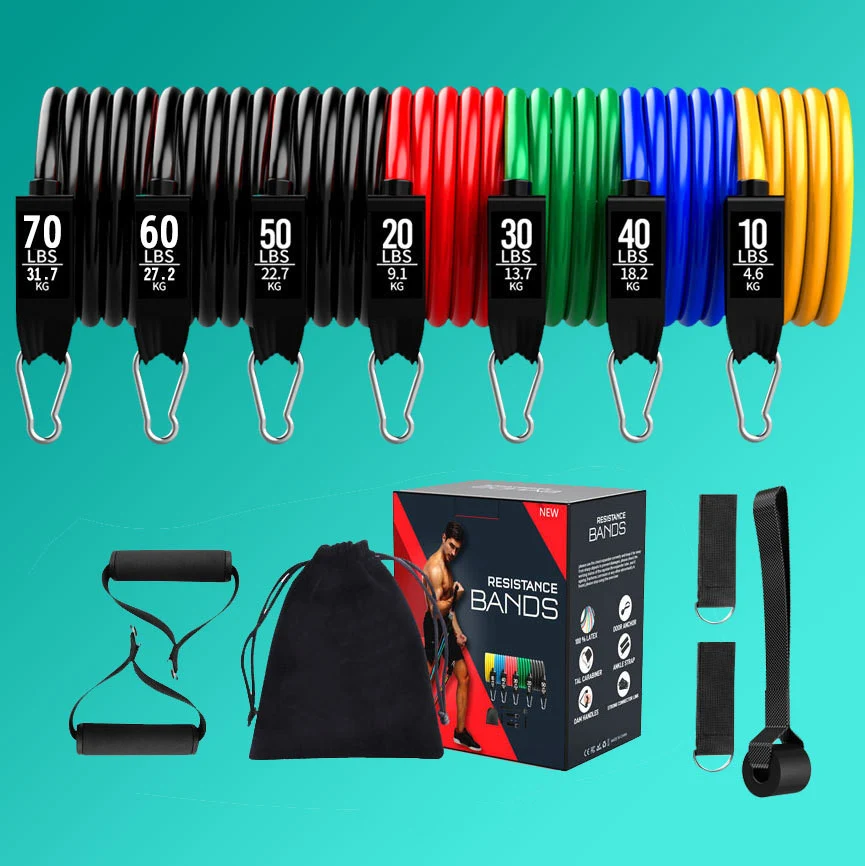 Latex Pull Rope oefeningen weerstandsbanden stretch training yoga band voor thuis fitness en spieropbouw, flexibiliteit verbetering en kracht — foto 18