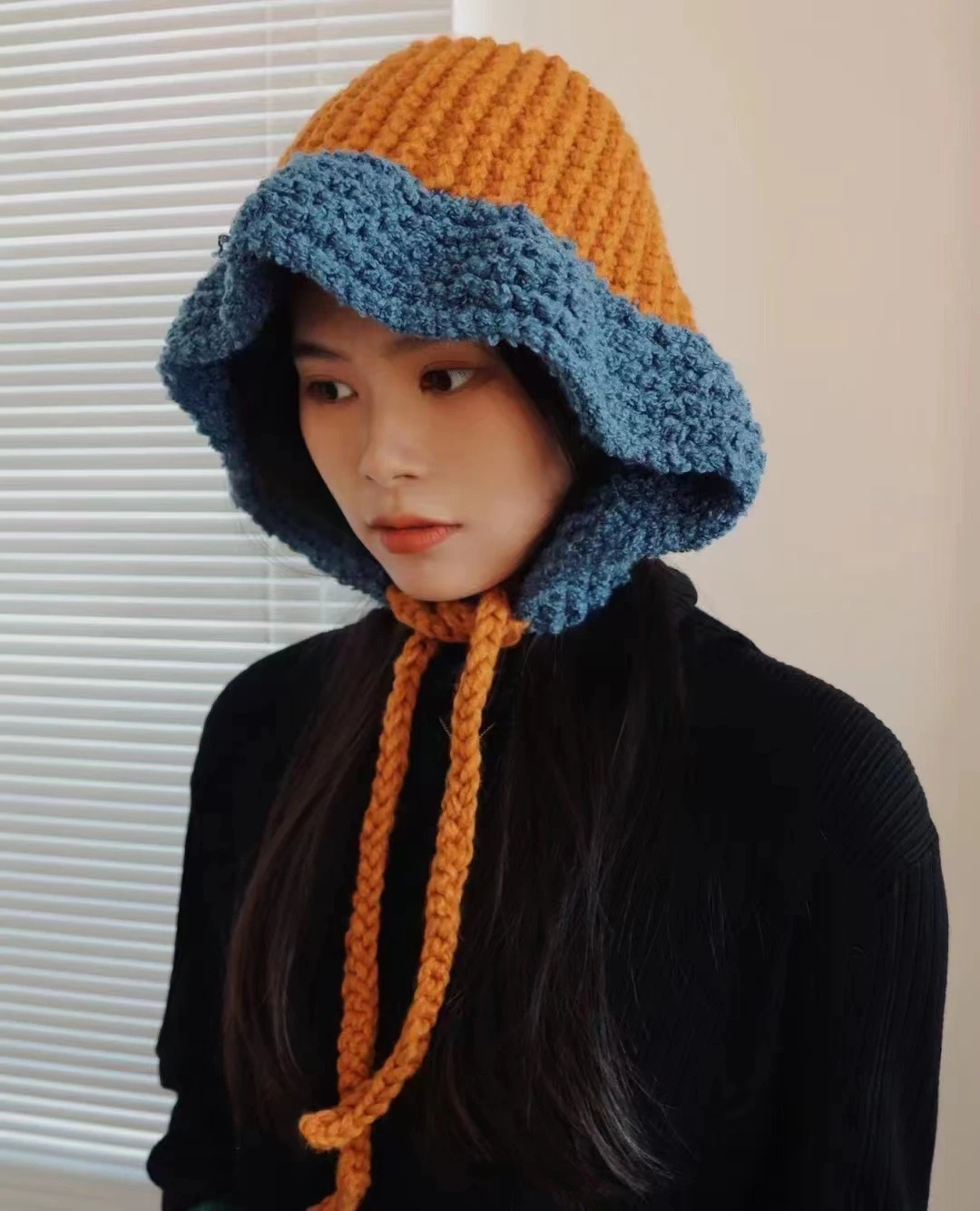 Title 4, Cute Tethered Color Contrast Knit Hat for babie...