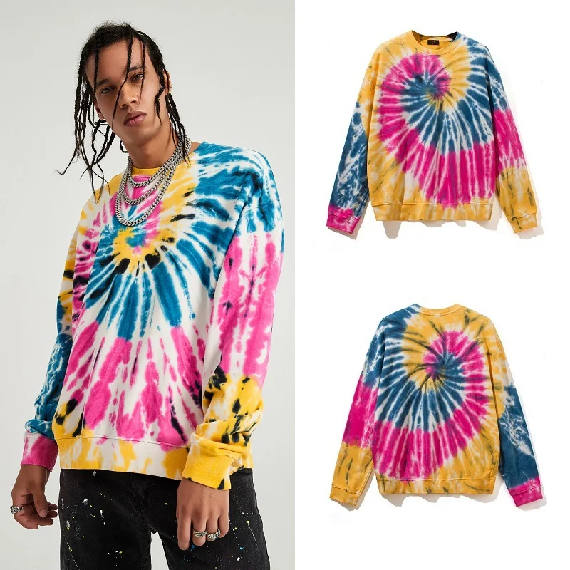 Title 6, Suéter de felpa com gola redonda e tie-dye colo...