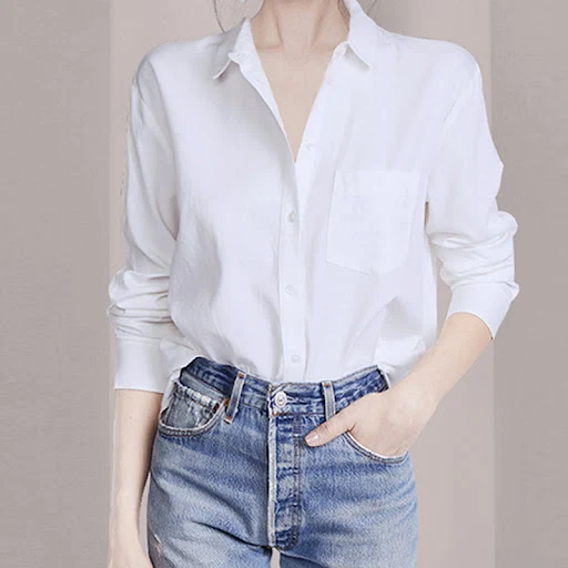 Title 2, Womens Long Sleeve Fashion Slim Fit White Shirt