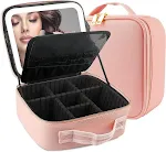 Multifunctional Partition Portable Waterproof Large Capacity Led Mirror Cosmetic Bag — photo 5