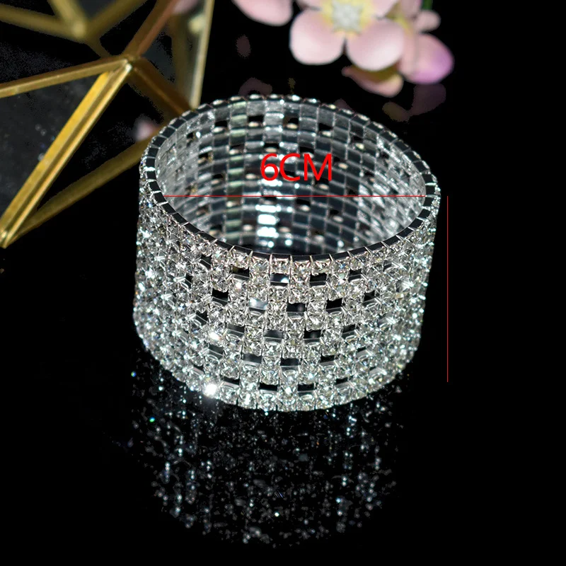 Title 6, Pulseira elástica com strass, multicamadas, est...