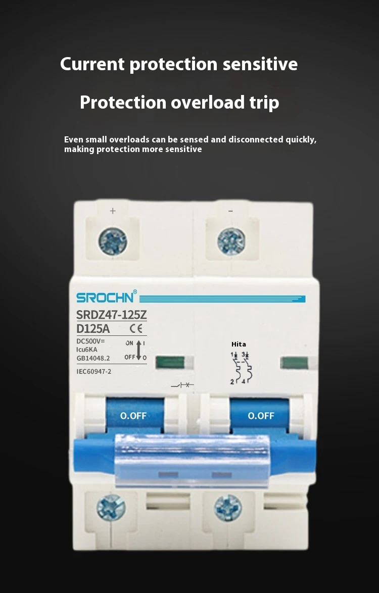 Title 10, Photovoltaic Direct Current Breakers 2P 100A 12...