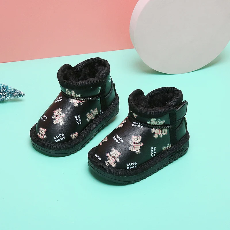Botas de neve de algodão macio para bebês meninas, calçados infantis com solado macio, perfeitos para manter os pezinhos quentes e confortáveis. — foto 7