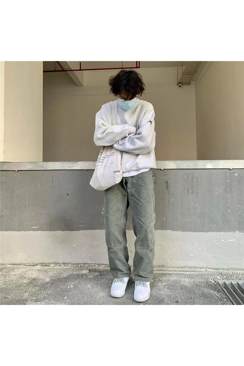Title 5, Washed Old Double Knee Canvas Overalls Cutting ...