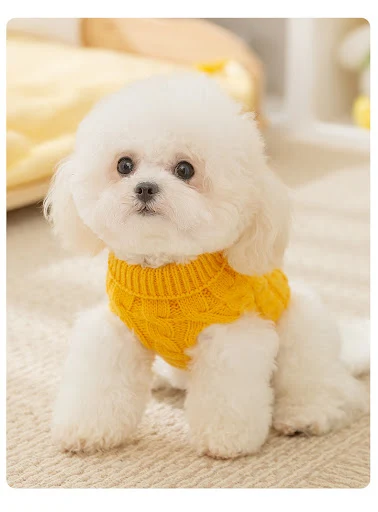 Title 4, Dog Clothes Autumn And Winter Simple Twisted Kn...