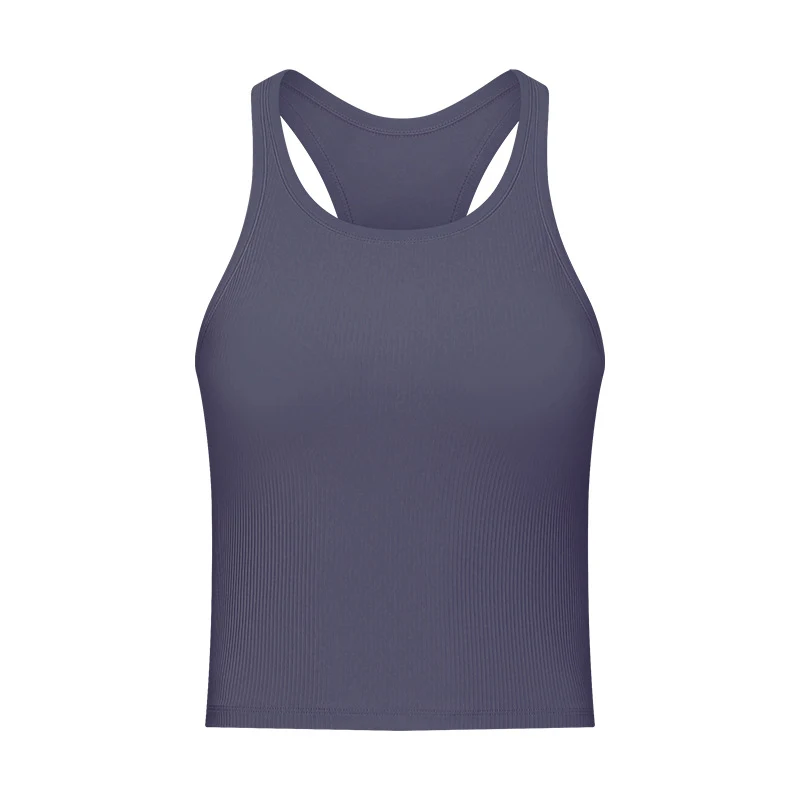 Title 13, Round Neck Threaded Yoga Vest with Chest Pad pr...