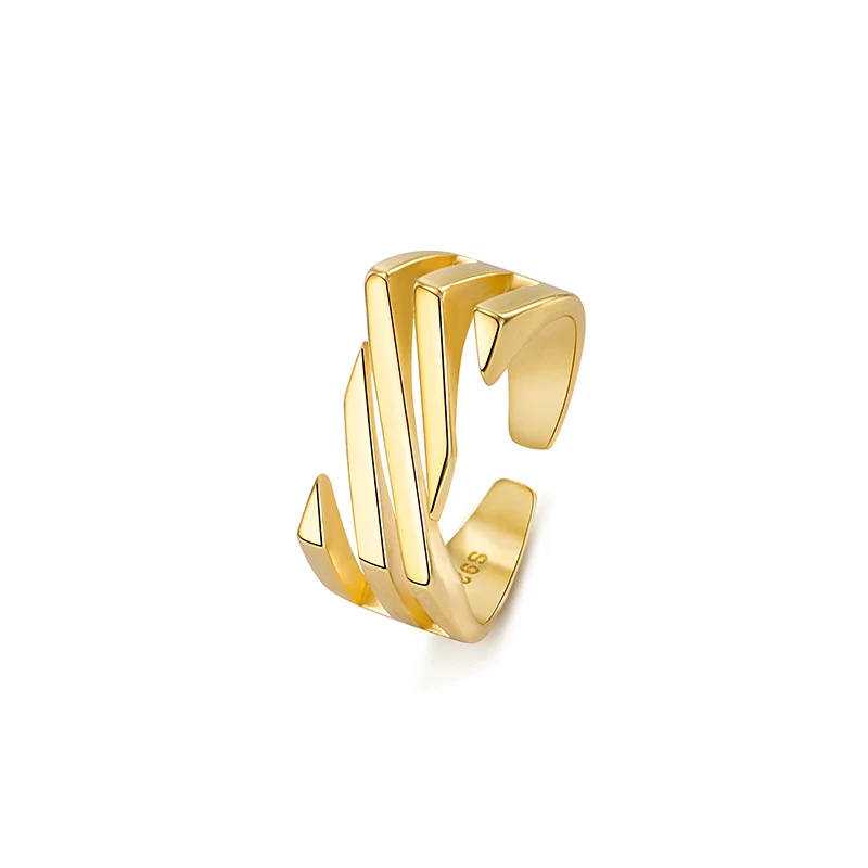 Anillo Escalera de Plata de Ley S925. Elegante y versátil, perfecto para uso diario, combina con cualquier atuendo y realza tu estilo. — foto 2