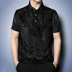 Translucent Velvet Hollow Out Fashion Casual Lapel Blouse for Middle Aged Women. Stylish, comfortable and perfect for ev — photo 1