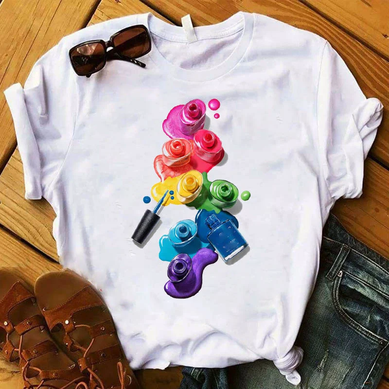 Nail Polish Bottle Print Short Sleeve — photo 12