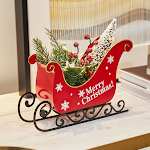 Medium Christmas Santa Sleigh Indoor Sled Mini Ornaments Outdoor Decorations Tree Adornment Berry Cardboard — photo 2
