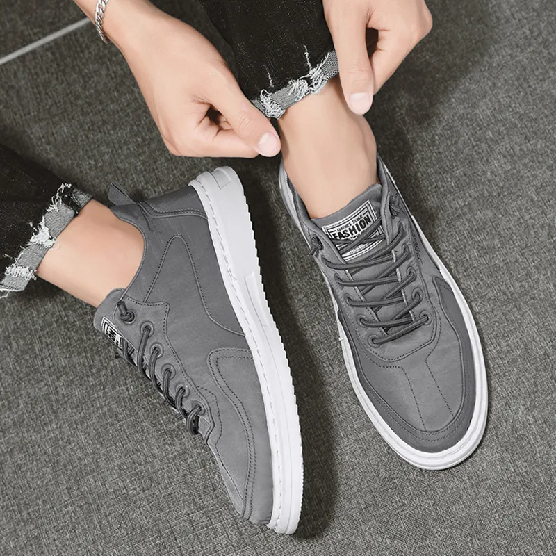 Men's Lace-up Letter Print Platform Canvas Sneakers – Comfortable and stylish sports shoes perfect for everyday wear and — photo 11