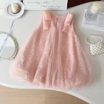 Sommerkleid für Mädchen, ärmellos, Western-Style, modisch, Pailletten, Gaze, Bud-Kleid für heiße Tage. — foto 8