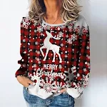 3D Printed Christmas Deer Top, Autumn Leisure Streetwear, a comfortable and stylish choice for casual wear and street st — photo 11