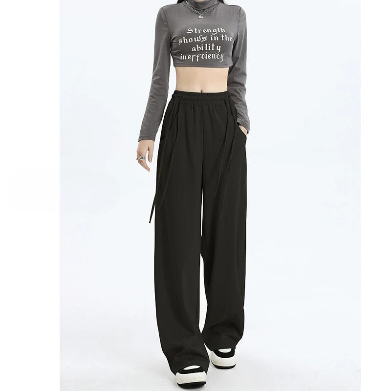 High Waist Leisure Cargo Straight Wide Leg Track Sweatpants for Women, perfect for Jazz Dancing. Comfortable, stylish, a — photo 7