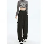 High Waist Leisure Cargo Straight Wide Leg Track Sweatpants for Women, perfect for Jazz Dancing. Comfortable, stylish, a — photo 7