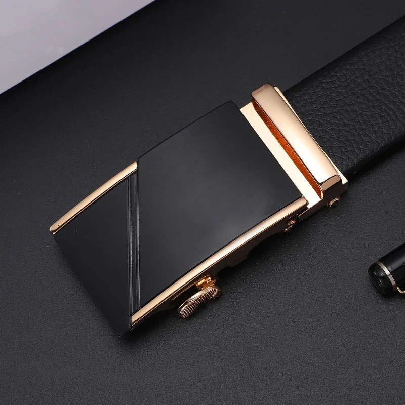 Title 21, Mens soft leather belt with automatic buckle f...