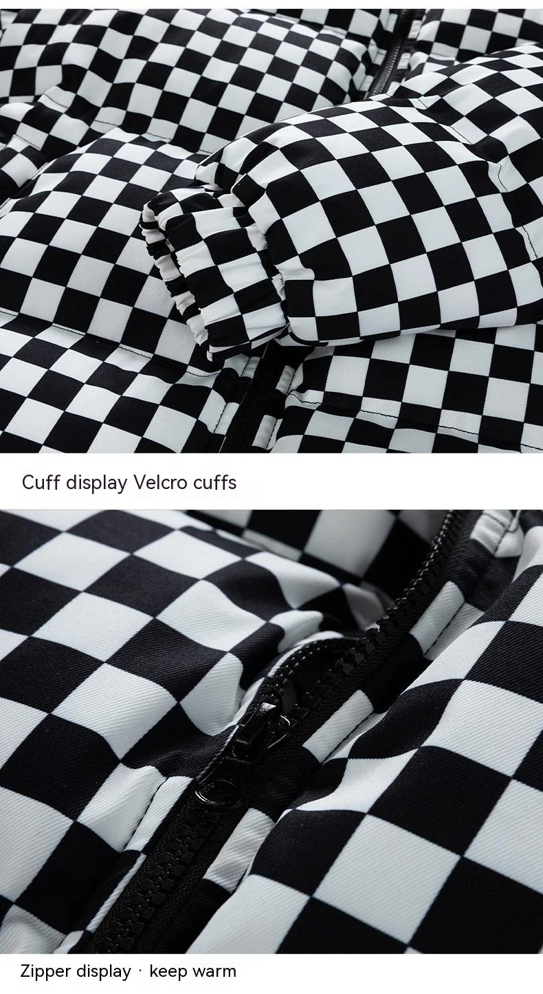 Men's Down Cotton-padded Clothes Chessboard Stand Collar Thick Warm Winter Jacket. Stay cozy and stylish in cold weather — photo 4