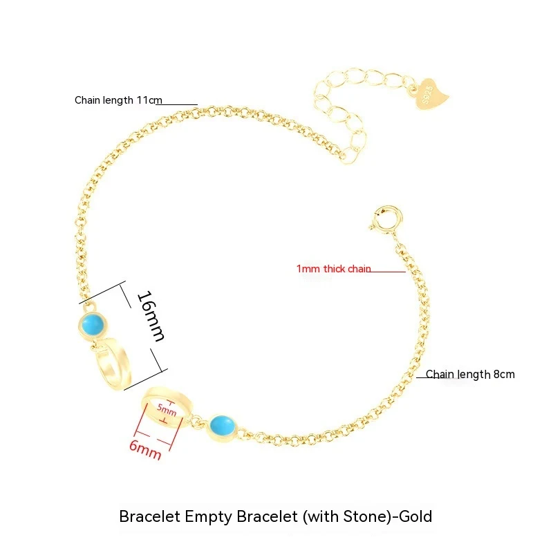 Pulseira Vazada S925 Prata Esterlina com Botão de Clipe - Crie sua pulseira de berloques personalizada, elegante e com estilo único — foto 4