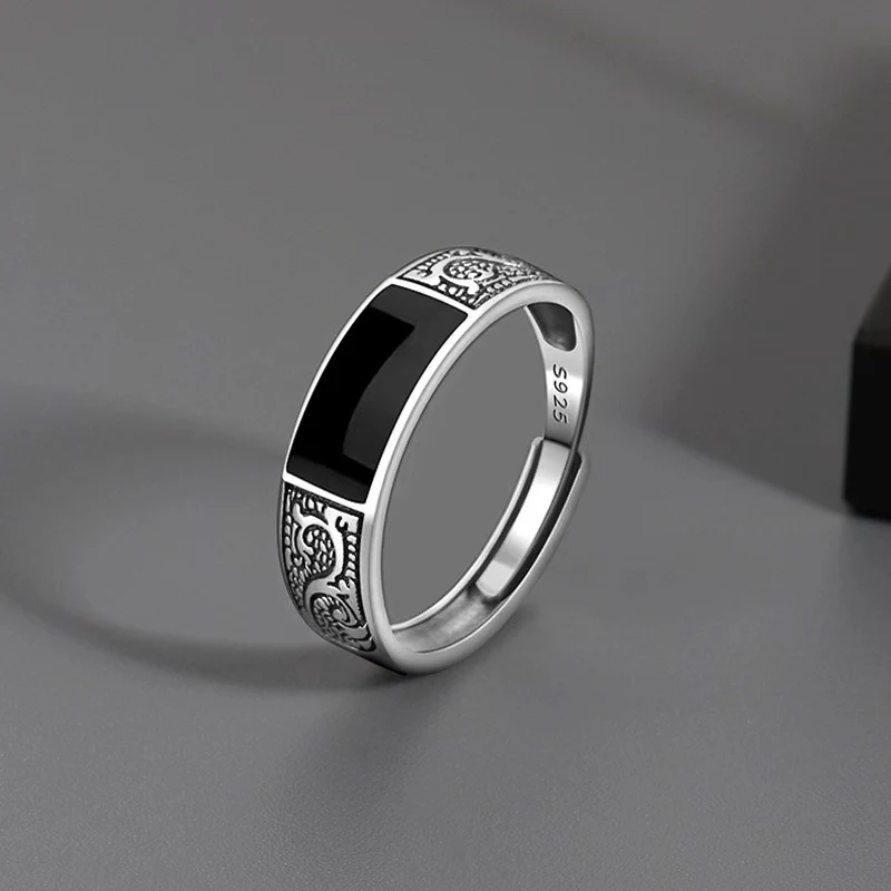 Title 4, Anel Masculino Ajustável com Design Elegante Ab...